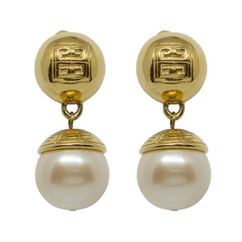 givenchy earrings pearl|vintage gold Givenchy earrings.